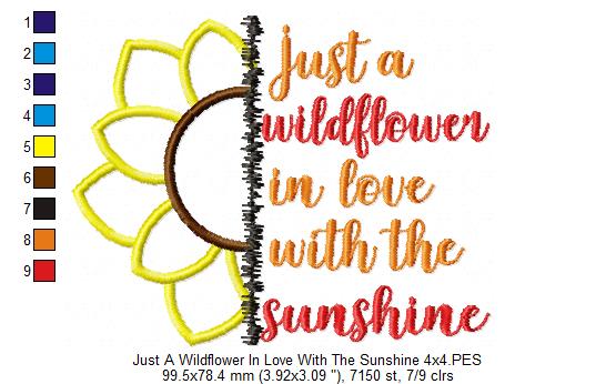 Just a Wildflower in Love with the Sunshine - Applique