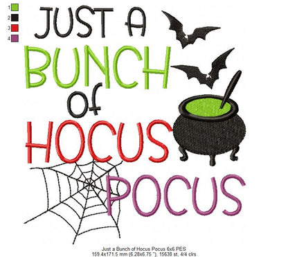 Just a Bunch of Hocus Pocus - Fill Stitch - Machine Embroidery Design