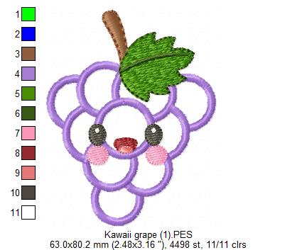 Kawaii Grape - Applique