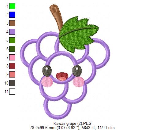 Kawaii Grape - Applique