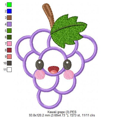 Kawaii Grape - Applique