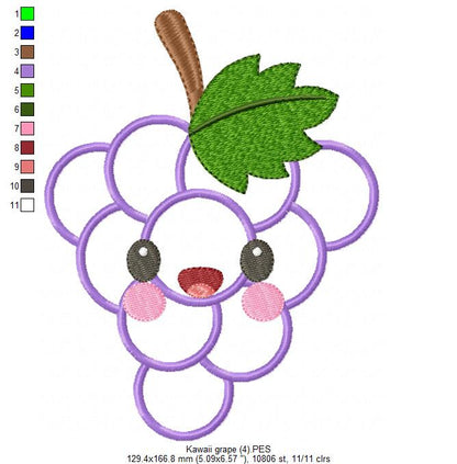 Kawaii Grape - Applique