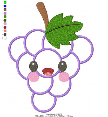Kawaii Grape - Applique