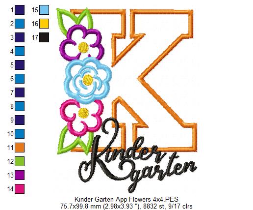 Kinder Garten Flowers - Applique