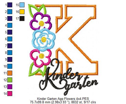 Kinder Garten Flowers - Applique