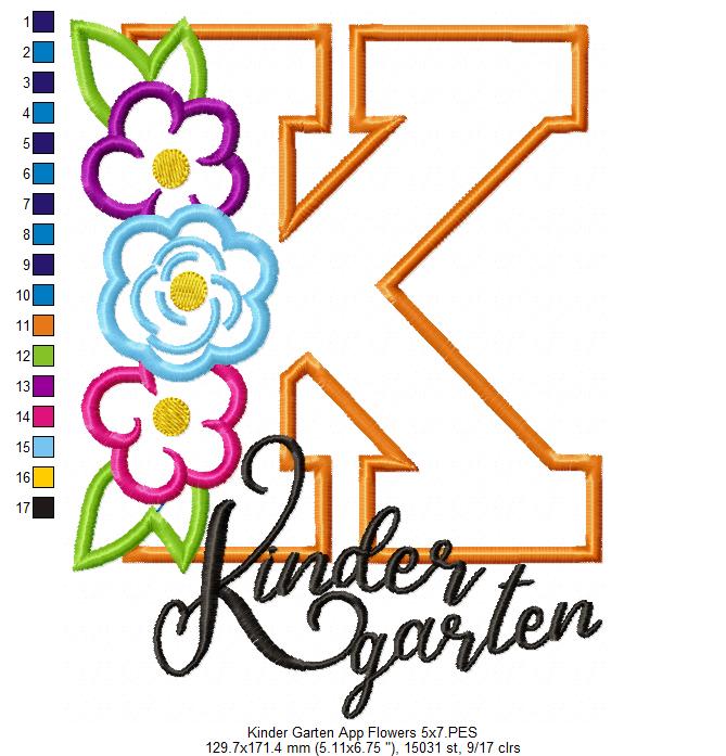 Kinder Garten Flowers - Applique