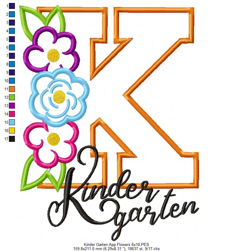 Kinder Garten Flowers - Applique