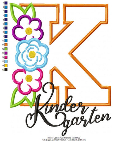 Kinder Garten Flowers - Applique