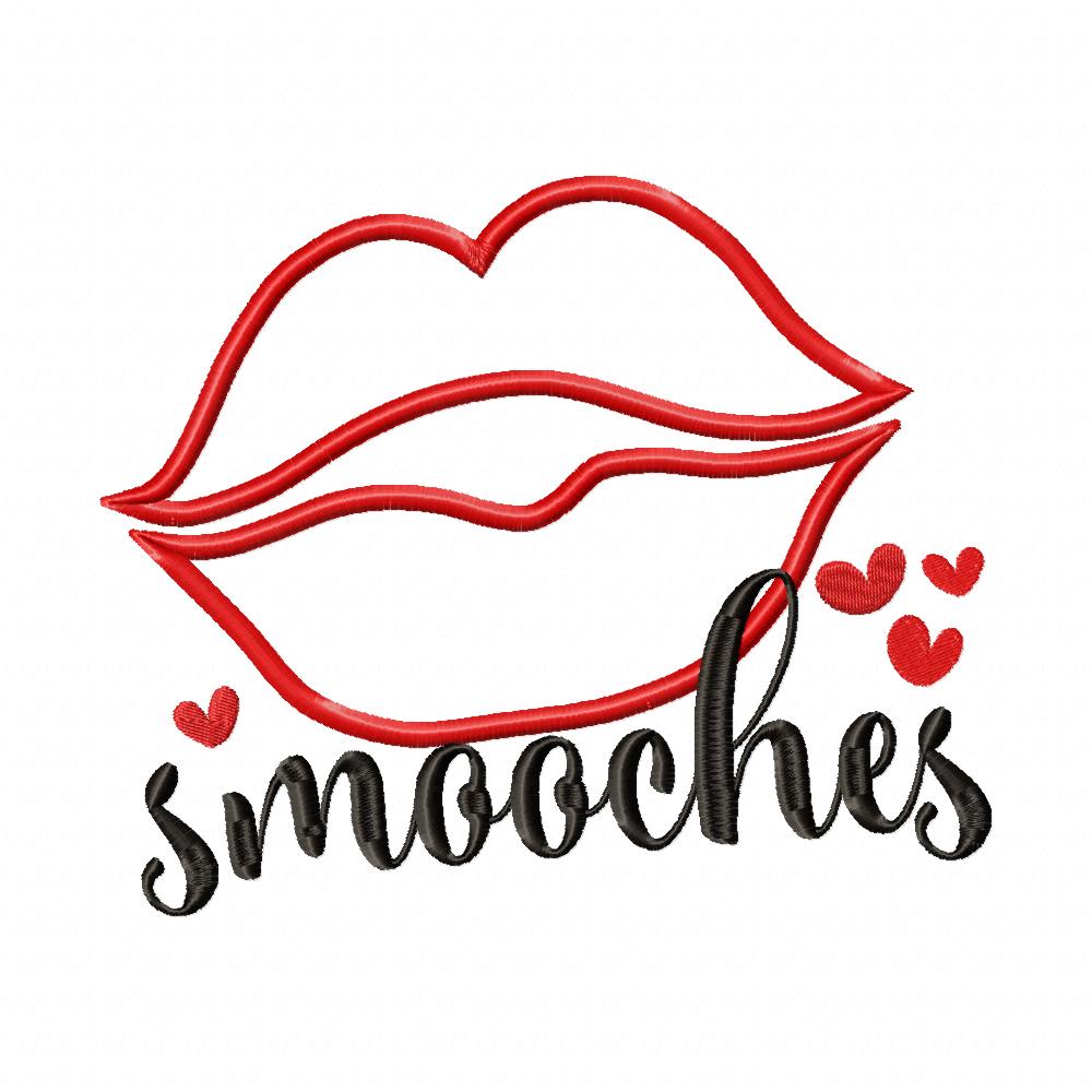 Valentines Day Smooches Kiss - Applique