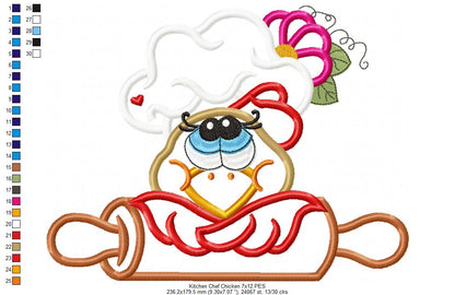 Kitchen Chef Chicken - Applique