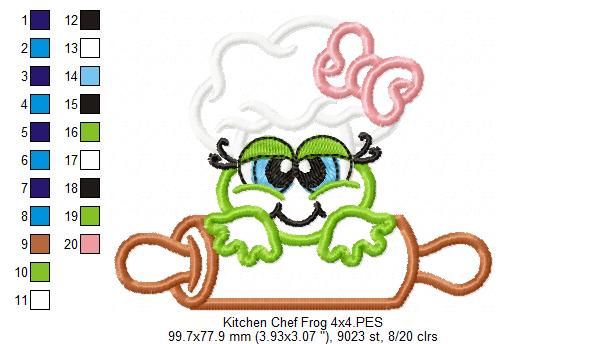 Kitchen Chef Frog - Applique