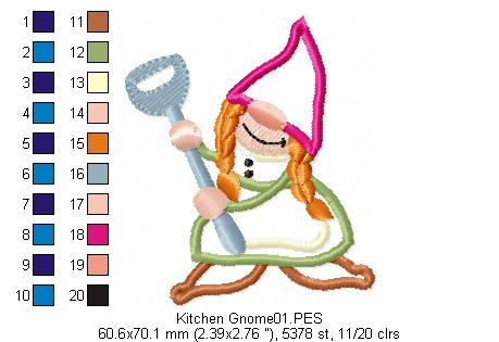 Kitchen Gnome - Applique