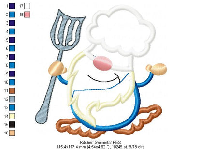 Kitchen Gnome with Fork - Applique