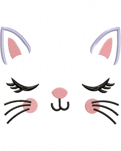 Kitty Face Kitty Cat - Fill Stitch Embroidery