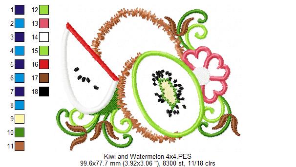 Kiwi and Watermelon - Applique