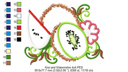 Kiwi and Watermelon - Applique
