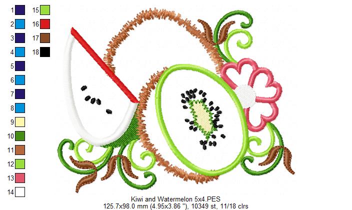 Kiwi and Watermelon - Applique