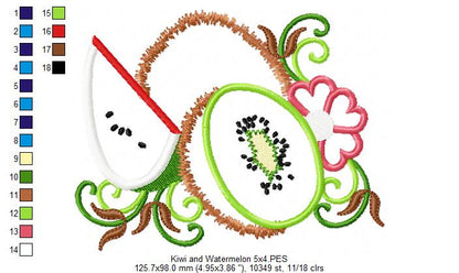 Kiwi and Watermelon - Applique