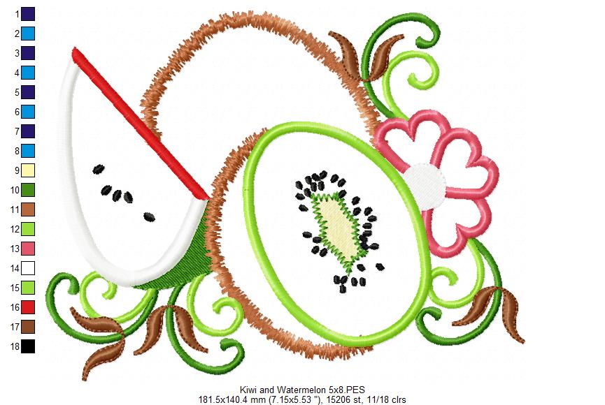 Kiwi and Watermelon - Applique