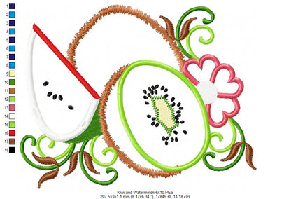 Kiwi and Watermelon - Applique