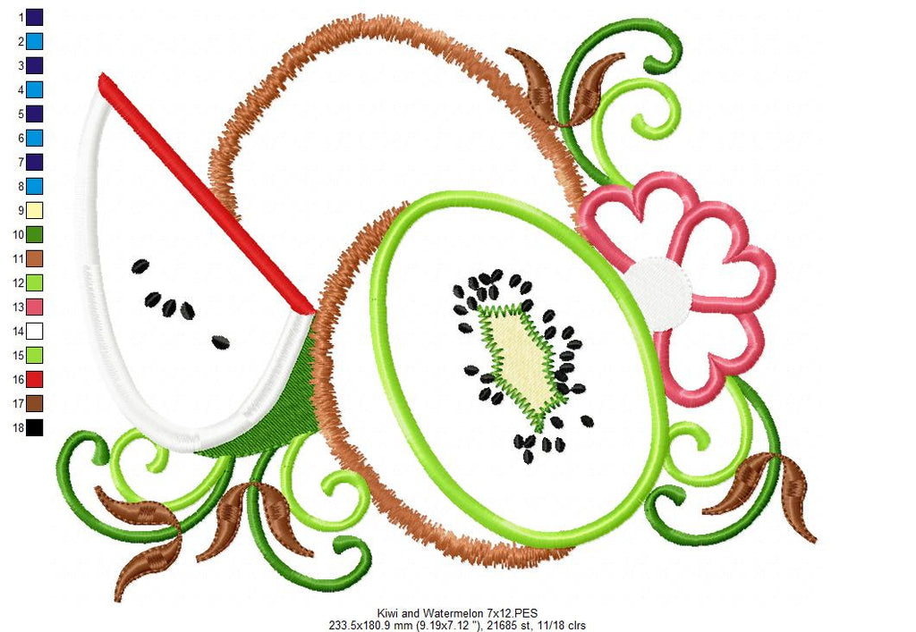 Kiwi and Watermelon - Applique