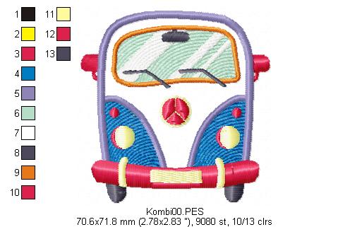 Kombi - Applique - Machine Embroidery Design