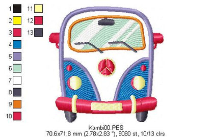 Kombi - Applique - Machine Embroidery Design