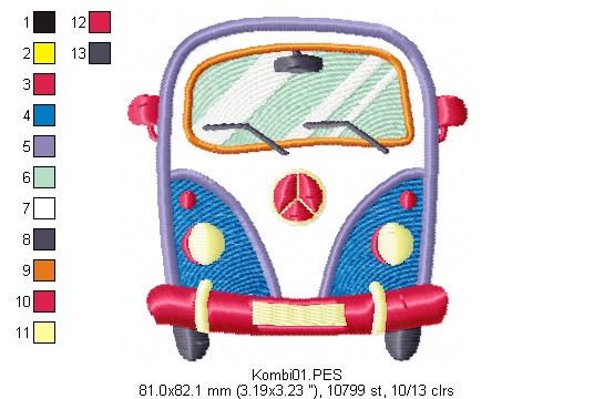 Kombi - Applique - Machine Embroidery Design