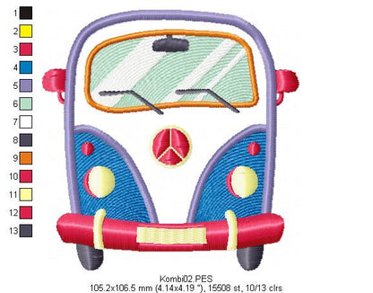 Kombi - Applique - Machine Embroidery Design