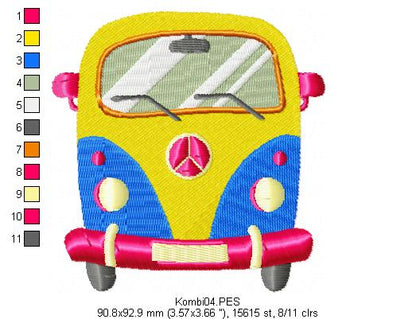 Kombi - Fill Stitch - Machine Embroidery Design