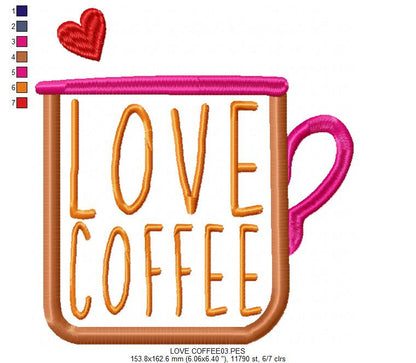 Love Coffee - Applique
