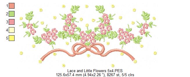 Lace and Little Flowers - Fill Stitch Embroidery