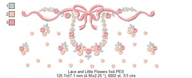 Lace and Little Flowers - Fill Stitch - Machine Embroidery Design