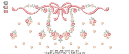 Lace and Little Flowers - Fill Stitch - Machine Embroidery Design