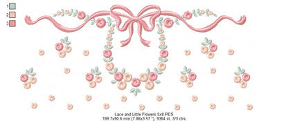 Lace and Little Flowers - Fill Stitch - Machine Embroidery Design