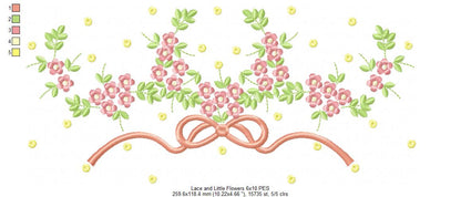 Lace and Little Flowers - Fill Stitch Embroidery