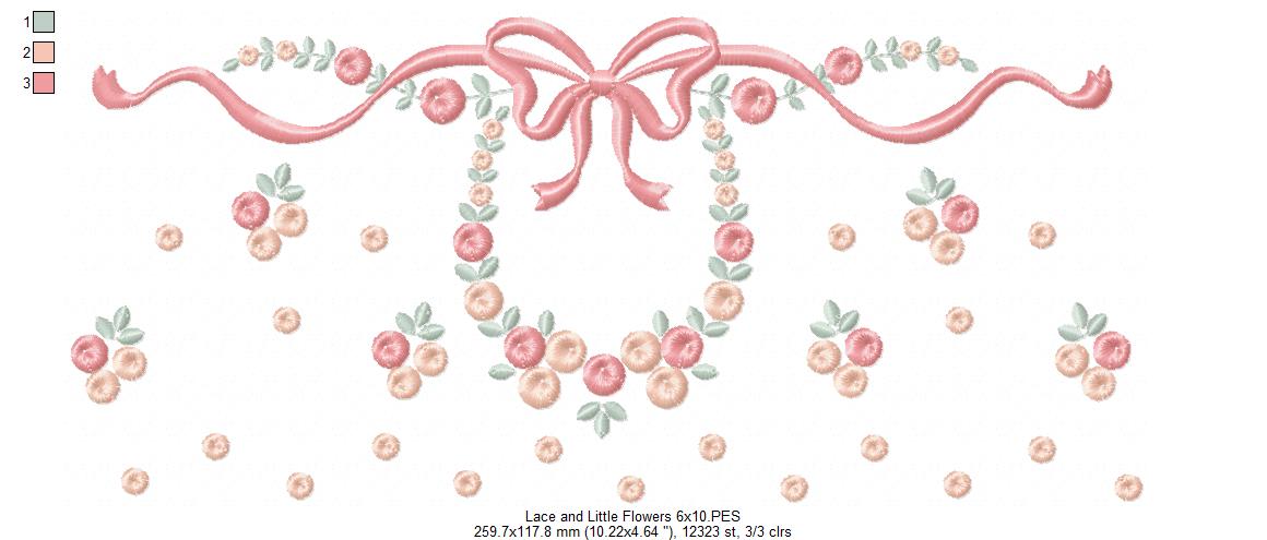 Lace and Little Flowers - Fill Stitch - Machine Embroidery Design