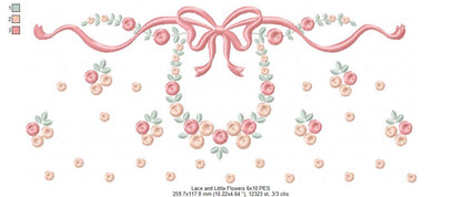 Lace and Little Flowers - Fill Stitch - Machine Embroidery Design