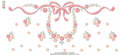 Lace and Little Flowers - Fill Stitch - Machine Embroidery Design