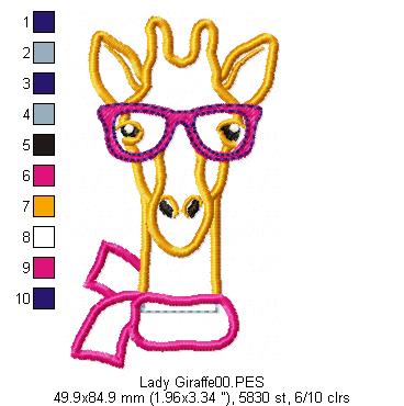 Lady Giraffe - Applique