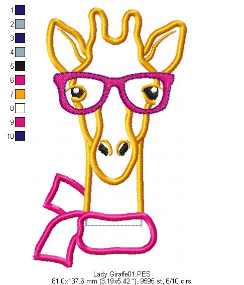 Lady Giraffe - Applique