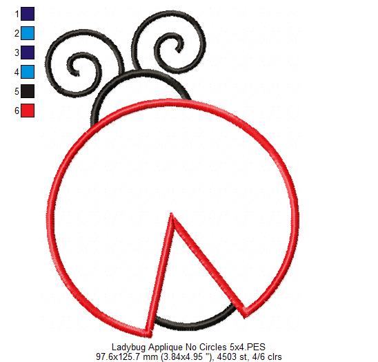 Ladybug - Applique - Machine Embroidery Design