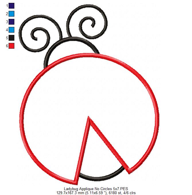 Ladybug - Applique - Machine Embroidery Design
