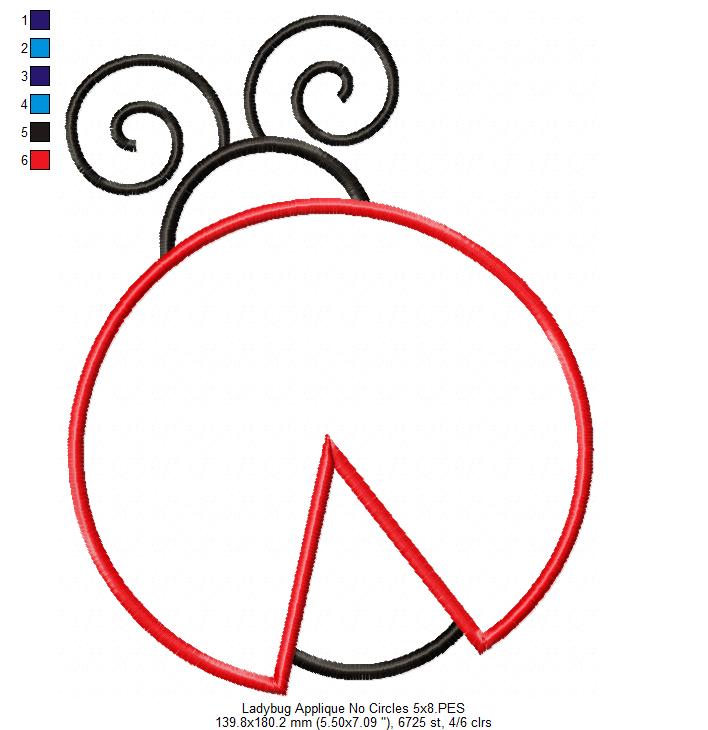 Ladybug - Applique - Machine Embroidery Design