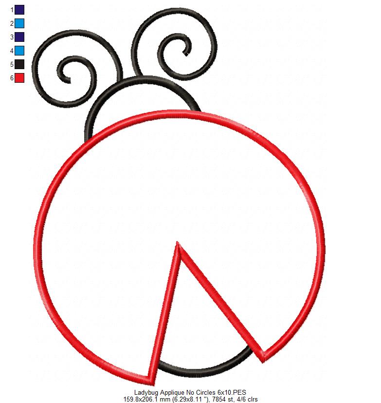 Ladybug - Applique - Machine Embroidery Design
