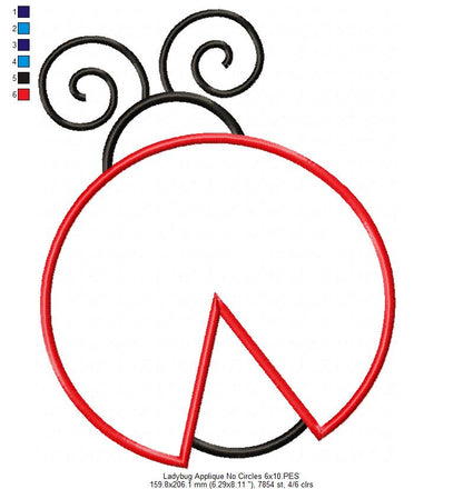 Ladybug - Applique - Machine Embroidery Design