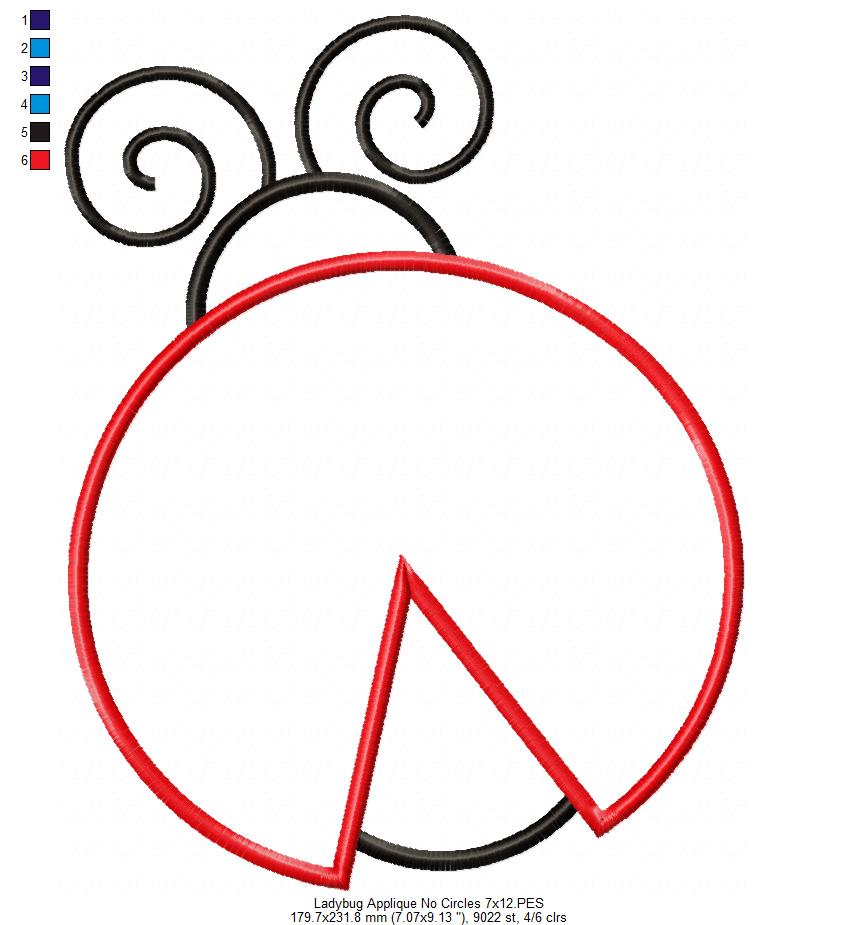 Ladybug - Applique - Machine Embroidery Design