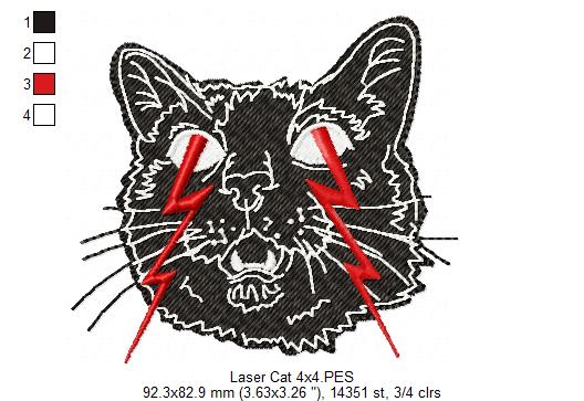 Laser Cat - Fill Stitch