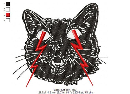 Laser Cat - Fill Stitch