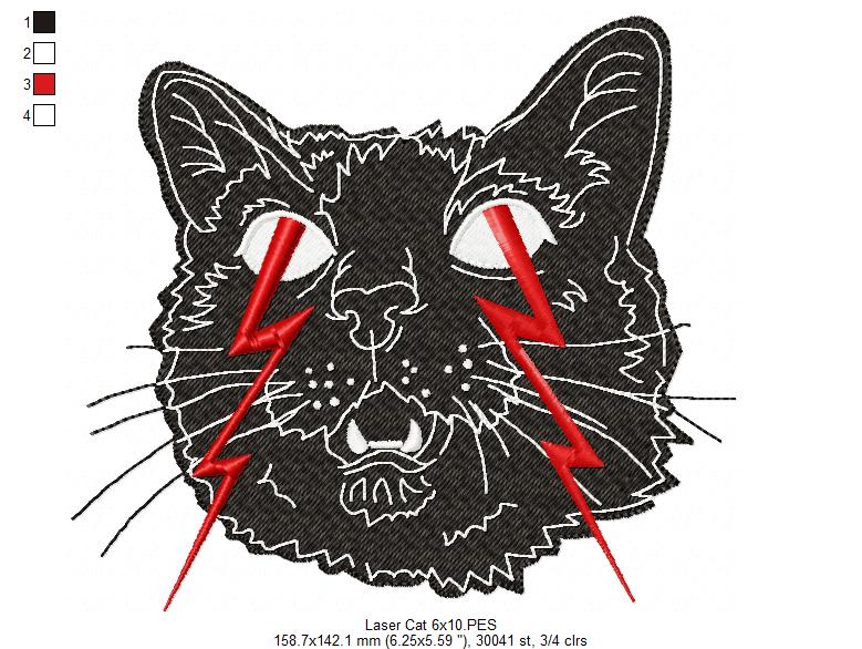 Laser Cat - Fill Stitch
